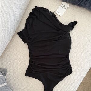 Zara Sheer Black Bodysuit with tags